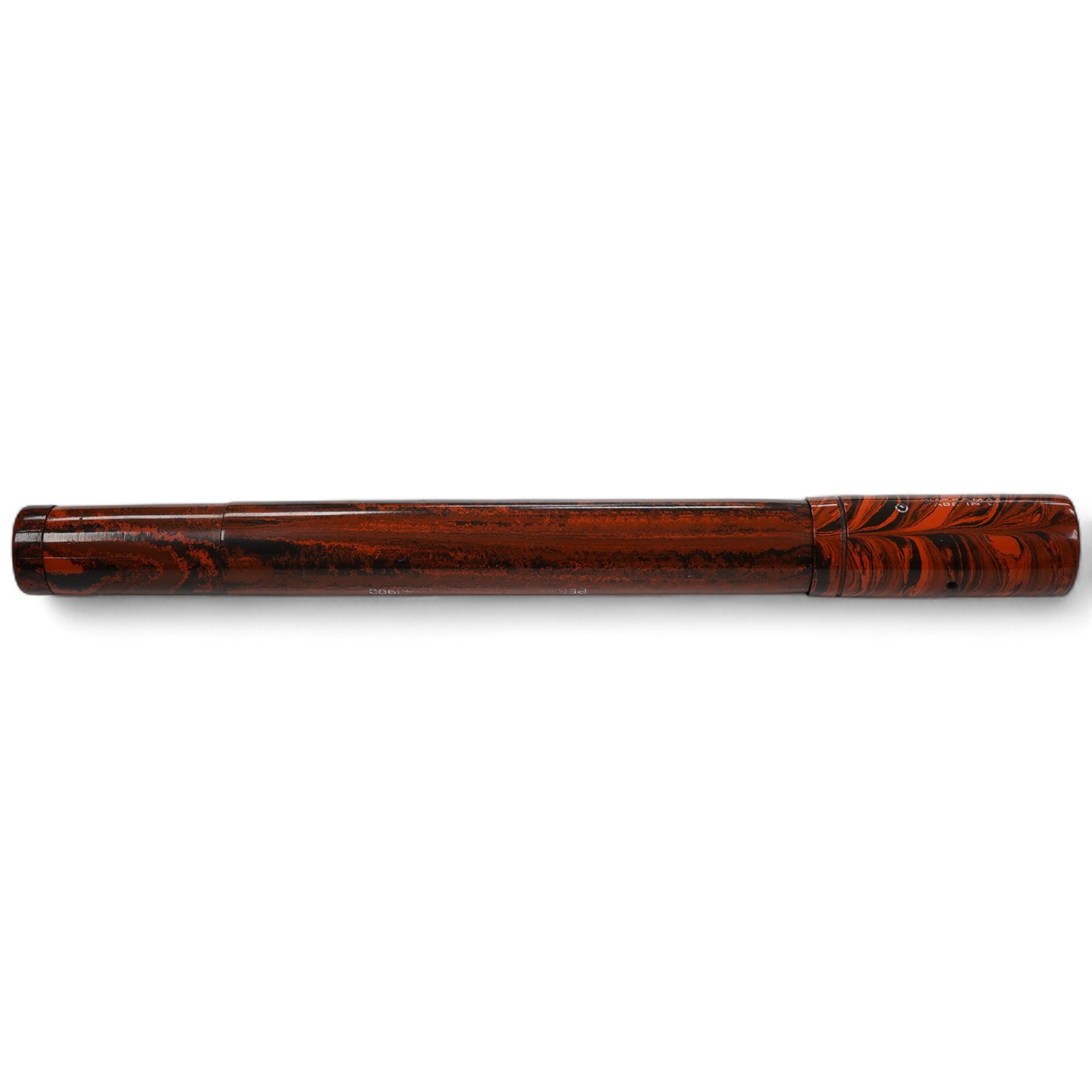 A Waterman No.45 safety pen with red ripple and mottled hard rubber cap and barrel - No.5 nib